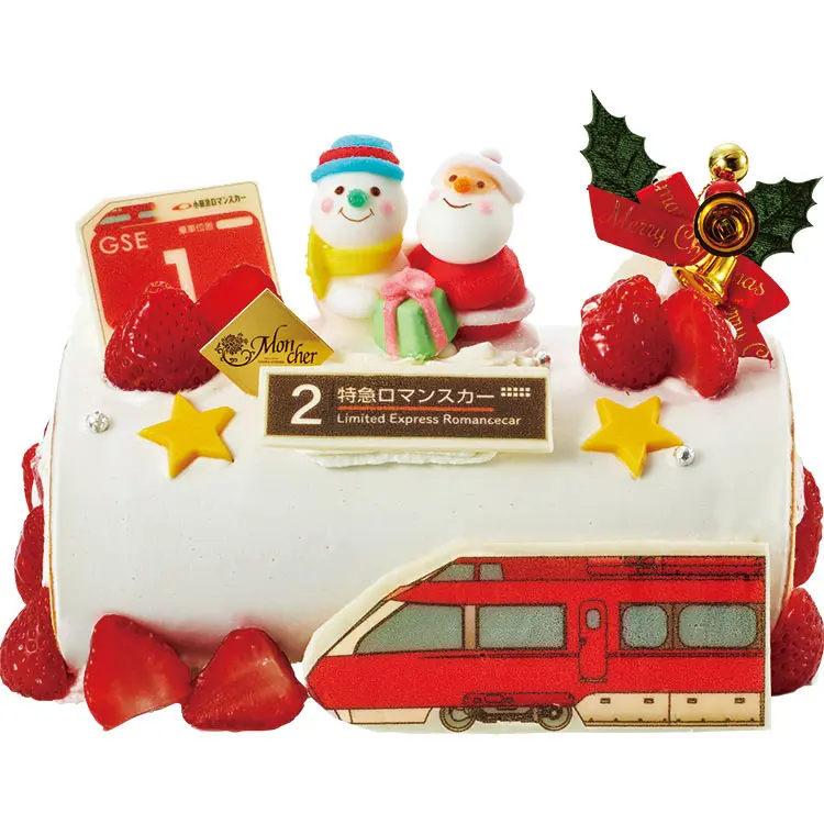 小田急百貨店ロマンスカーモチーフのクリスマスケーキ